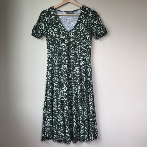 Fransa green floral skater dress - Picture 1 of 5
